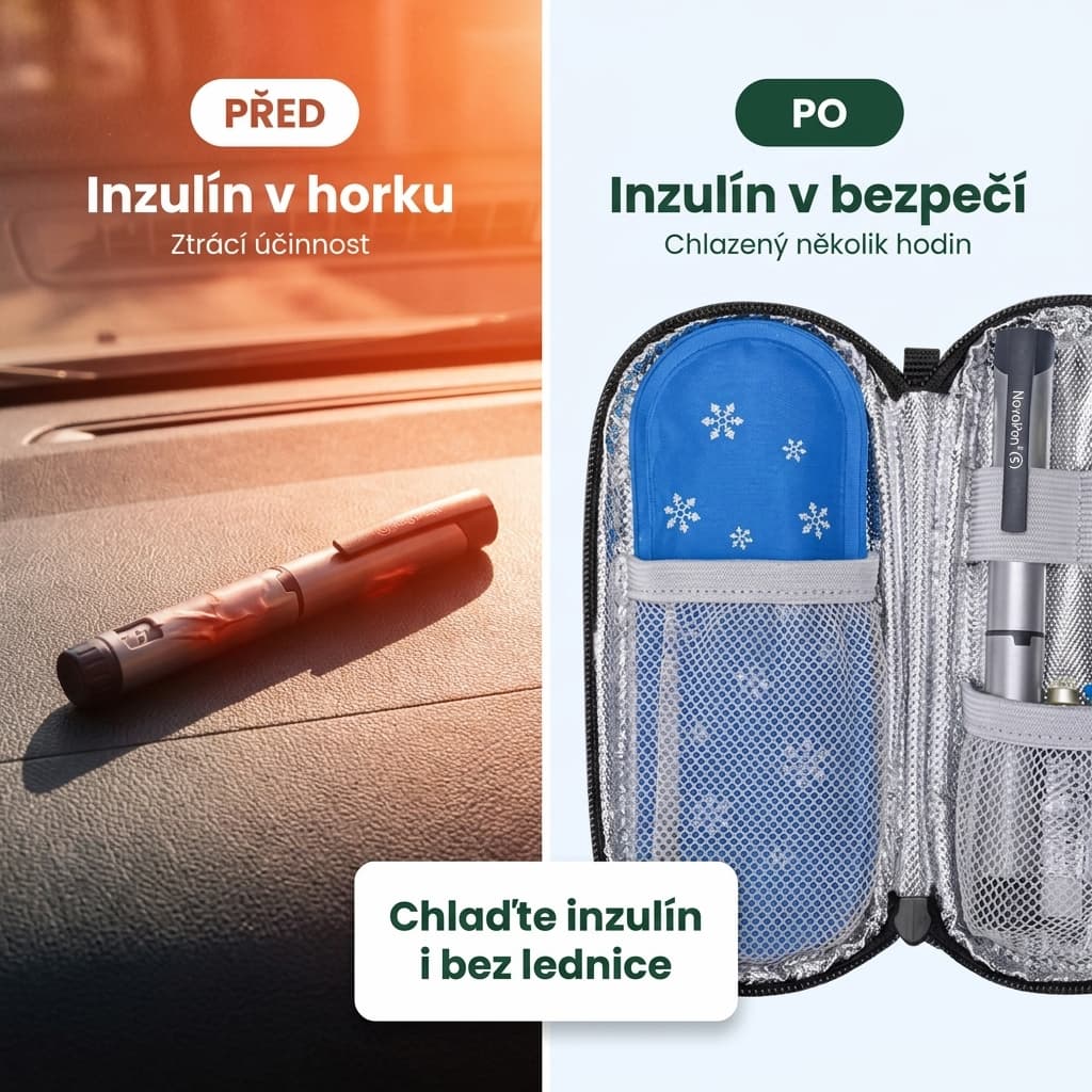 Chladicí vložky na inzulin před a po – chlazení inzulinu i bez lednice